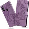 DENDICO Cover per Galaxy A20S, Portafoglio Custodia in PU Pelle per Samsung Galaxy A20S, Antiurto Cover a Libro con Slot per Carte, Viola