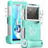 Ezanmull Custodia Impermeabile Subacquea Professionale IP68 15M - Compatibile con iPhone, Samsung, Huawei, Xiaomi - Fino a 6,9 Pollici - Per Immersioni, Snorkeling, Surf e Nuoto (verde blu)