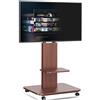 JXMTSPW Supporto TV su base pavimento con ruote per schermo da 32 a 75 pollici/LCD/LED/Plasma,Carrello TV con roulette con scaffalatura, regolabile in altezza può sopportare fino a 60 kg, VESA 200 x
