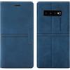 OKZone Cover per Samsung Galaxy S10 Plus, Cover a Libro Samsung S10 Plus, Custodia in Pelle Samsung S10 Plus Magnetica [Portafoglio] Custodia Silicone TPU,Funzione Supporto Slot Schede (Blu)