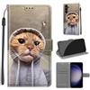 KENHONER Custodia per Samsung Galaxy S24, gatto | Portafoglio Pelle PU, Magnetica, Resistente Agli Urti, Scomparto Carte Credito, Pieghevole, Flip Libro, Motivo