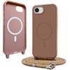YFSYLL Magnetica Cover per iPhone 17e (2026) /iPhone 16e con Cordino,Compatibile con MagSafe,Silicone Case con Regolabile Cordino da Collo Nylon Catena Collana Tracolla - Marrone