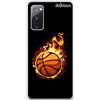 dakanna Custodia Compatibili con [ Samsung Galaxy S20 Fe/Fe 5G ] Trasparente con Disegni [ Peallone di Basket in Fiamme ] in Morbida Silicone TPU Flessibile, Shell Case Cover in Gel per Smartphone