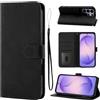 LSPCASA Custodia per Samsung Galaxy S26 Ultra, in PU finta pelle, flip case, con scomparto per carte, pieghevole, funzione leggio, con motivo crisantemo, per Samsung Galaxy S26 Ultra, colore: nero