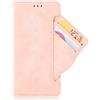 RonRun per Cover Realme C63 4G/Realme C61 4G Antiurto Flip Magnetica Portafoglio TPU Silicone Case, con Supporto Stand e Slot Porta Carte Pelle PU Case rosa