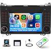SIXTOP Android 15 Carplay da 2+64G Autoradio per Mercedes Benz Classe A W169/Classe B B200/W245 2004-2012, radio con touchscreen IPS 2.5D da 7 pollici con Android Auto Bluetooth, GPS, WiFi, SWC, 26UI