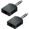 deleyCON 2 in 1 6,3mm Jack Audio Splitter Stereo Adapter Plug e Socket Ricevitore HiFi Home Theater