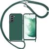 LIUKM Custodia Compatibile con Samsung Galaxy S22+ 5G, Custodia da Collo per Smartphone,Cover con Cordoncino da Indossare Cordino Laccio Morbido Silicone Necklace Bumper Case - Verde