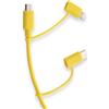 Pantone ESPRINET Celly, Cavo con Adattatori Multipli Linea Pantone, Cavo USB 3-in-1 con USB-C, Lightning e Micro USB, Supporta Fino a 2,4 A di Potenza in Uscita, Cavo per Carica Rapida, 1,2 m, Yellow