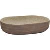 vidaXL Lavabo da Appoggio Sabbia e Marrone Ovale 59x40x14 cm Ceramica