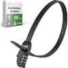 fouraces lucchetto con fascetta serracavi 60 cm, con combinazione a 3 cifre per biciclette, antifurto per casco da bicicletta, scooter