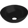 vidaXL Lavandino da Bagno in Ceramica Nero Opaco Rotondo