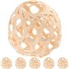 VICASKY Mini Lanterna Intrecciata in Bambù, 6 Pezzi, Beige, Rotonda