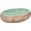 vidaXL Lavabo da Appoggio Verde e Marrone Ovale 59x40x15 cm Ceramica