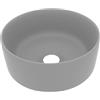vidaXL Lavandino Lusso Rotondo Grigio Chiaro Opaco 40x15cm in Ceramica