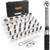 TAGVIT Chiave Dinamometrica 1/4, 5-25NM Chiavi Dinamometriche Bici 37 Pezzi Chiavi Dinamometriche Set con Barra di Estensione, Giunto Universale, Bussole Esagonali Allen e Torx per Bicicletta Moto