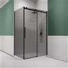 Parama Box Doccia Angolare Apertura Scorrevole Vetro Temperato Fumè 8mm Anticalcare Installazione Reversibile Profili In Alluminio Nero Opaco Altezza 195 cm