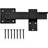OXTXO Chiusura a scatto 15 cm - Serratura resistente per porte da fienile, cancello in ferro nero opaco per esterni, capanni, garage, baite e mobili in legno
