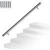 Randaco - Corrimano in acciaio inox per scale, corrimano da parete, corrimano per scala con supporto a parete e terminali, per scale interne ed esterne, balconi e parapetti, lunghezza: 110 cm