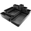 Poppstar 46x Organizer per cassetti da officina - ufficio, 5 grandezze diverse, plastica, nero