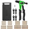 AUTOUTLET Pistola a Dado Rivetto M3 M4 M5 M5, m6, Set di Rivettatrice a Mano, Rivettatrice Professionale con Sistema di Regolazione del Dado da 100 pezzi Colore Verde