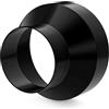 Hon&Guan Riduttore Tubo 100mm a 75 mm in Acciaio Zincato, Metallo Adattatore per Riduzione di Tubo 100 75 Riduttori per Condizionatori, Tubo per Cappa Aspirante Cucina, Asciugatrice, Grow Tent Nero