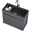 MiaJJooLi Lavello in Acciaio Inossidabile 80 cm Autoportante con Mobile Sottolavello | Rubinetto a Due Manopole per Acqua Calda/Fredda | Ripiano | Interno/Esterno | Commerciale & Residenziale | Cucina/Bagno