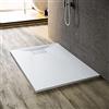 SONNI Piatto doccia 100 x 80 cm, effetto ardesia e struttura antiscivolo, bianco super piatto, con sifone SMC