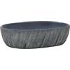 vidaXL Lavabo da Appoggio Nero e Grigio Ovale 47x33x13 cm Ceramica