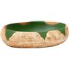 vidaXL Lavabo da Appoggio Verde e Marrone Ovale 59x40x15 cm Ceramica