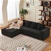 luckdect Divano angolare 261 cm, divano compresso a L con divano letto e 4 cuscini, divano in velluto a coste, divano 3-4 posti per soggiorno e appartamento