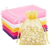 G2PLUS 50 Sacchetti Multicolore Organza,10x12CM Sacchetti Organza Regalo | Sacchettini Confetti con Coulisse per Matrimonio,Compleanni,Caramella Gioielli e Comunioni