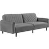 Yaheetech Divano letto largo 200 cm, divano 2/3 posti con funzione sonno, divano letto con 3 angoli regolabili, ideale per soggiorno, grigio scuro