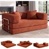 Vipbear Divano letto senza osso da pavimento 160cm,5 in 1 divano,Arancione