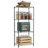 M MZG Scaffale Metallico Heavy Duty a 4 Ripiani, Capacità Totale 454 kg, Scaffalatura in Acciaio per Garage, Dispensa, Cantina, Ripostiglio e Ufficio, Nero Scuro,35cm D×60cm W×135,8cm H