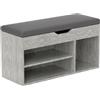 HOMCOM Scarpiera Salvaspazio da Ingresso Imbottita 80x30x43cm Nero e Grigio