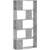 vidaXL Libreria 5 Ripiani Grigio Cemento 80,5x23,5x162,5cm Multistrato
