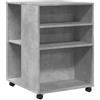 vidaXL Tavolino con Ruote Grigio Cemento 55x60x78 cm in Truciolato