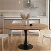 Aislinglen Tavolo da pranzo rotondo allungabile, 100/140 x 100 x 75 cm, tavolo da pranzo ellittico in legno, per 2-6 persone, tavolo da caffè per cena, soggiorno, sala da pranzo (scrivania marrone +