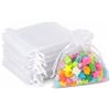 G2PLUS 50PCS Sacchetti Organza Bianco,10x12CM Sacchetti Organza Regalo | Sacchettini Confetti con Coulisse per Matrimonio,Compleanni,Caramella Gioielli e Comunioni