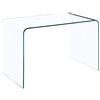 Bricozone Scrivania in Vetro Curvato 12 mm Design Minimal Moderno per Ufficio Studio e Soggiorno Tavolo Elegante Trasparente Struttura Monoblocco Resistente Dimensioni 120 x 74 x 70 cm