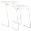 Jocca - Set 2 Tavolino pieghevole per divano da salotto | Tavolo con altezza regolabile | Tavolini Pieghevoli | Risparmio di spazio | 3 posizioni | Regge fino a 10 kg | Colore bianco (2 unit)