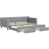 vidaXL Divano Letto Estraibile Cassetti Grigio Chiaro 90x200cm Tessuto