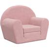 vidaXL Divano Letto per Bambini Rosa in Morbido Peluche