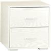 Totò Piccinni Comodino in legno con 2 cassetti 43 x 40 x 43,5 cm (Rovere Sbiancato)