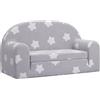 vidaXL Divano Letto Bambini a 2 Posti Grigio Chiaro con Stelle Peluche