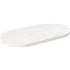 vidaXL Piano Tavolo Bianco 60x30x2,5cm in Legno Massello di Pino Ovale