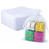 G2PLUS 50PCS Sacchetti Organza Bianco,13x18cm Sacchetti Organza Regalo | Sacchettini Confetti con Coulisse per Matrimonio,Compleanni,Caramella Gioielli e Comunioni
