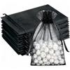 G2PLUS 50PCS Nero Sacchetti Organza,13x18CM Sacchetti Organza Regalo | Sacchettini Confetti con Coulisse per Matrimonio,Compleanni,Caramella Gioielli e Comunioni