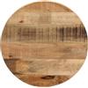 vidaXL Piano per Tavolo Ø 50x2,5cm Rotondo Legno Massello Grezzo Mango
